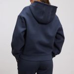 Womens Blue Zip Hoodie with Custom logo - Image 2
