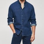 Slim-fit denim shirt