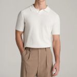 Linen Blend Polo Shirt for Men