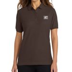 Womens Short Sleeve Polo Shirt - Brown