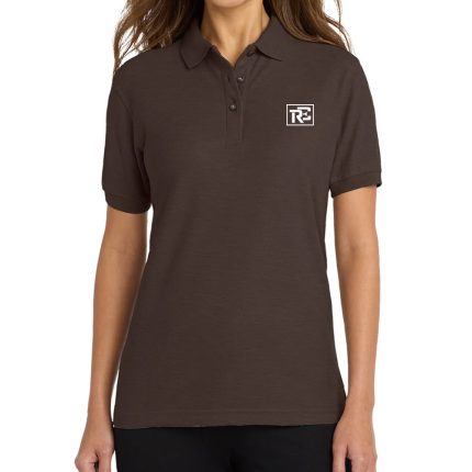 Womens Short Sleeve Polo Shirt - Brown