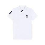 U.S.P.A. White Regular Polo Shirt - Image 3