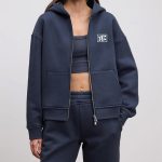Womens Blue Zip Hoodie with Custom logo