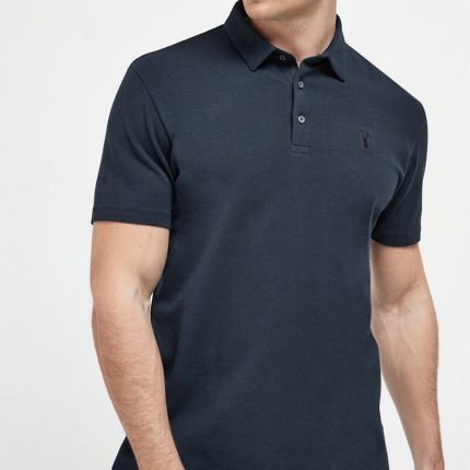 Blue Plain Short Sleeve Polo Shirts