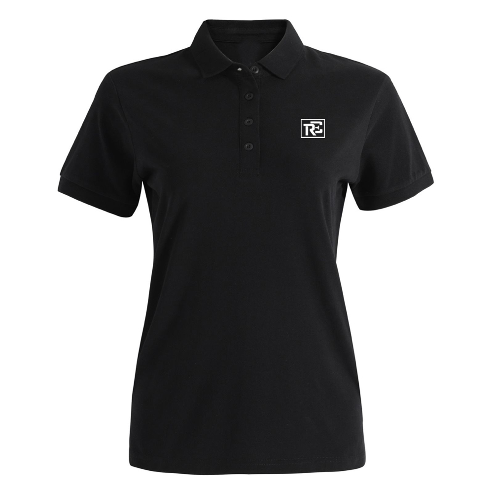 ref Ladies Black Ultrafine Polo Shirt - Image 1