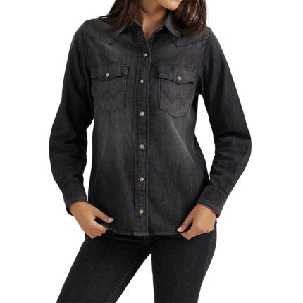 Wrangler Women's Black Denim Shirt