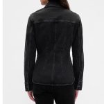 Women's Black Denim Cinch-Seam Shirt - Image 2