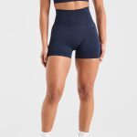 Women's Blue Seamless Shorts - Image 2