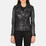 Women Black Leather Biker Jacket