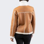 Women’s Shearling Brown Suede Leather Jacket - Image 2