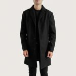Black Wool Single Breasted Coat