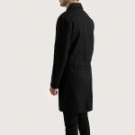 Black Wool Single Breasted Coat - Image 2