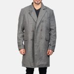 Grey Wool Double Breasted Coat