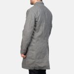 Grey Wool Double Breasted Coat - Image 2