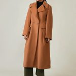 Women Camel Brown Fleece Long Coat