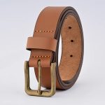Tan Leather Belt – Antique Buckle