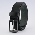 Black Leather Belt – Grey Buckle